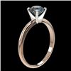 Image 3 : 1.05 ctw Certified Intense Blue Diamond Engagment Ring 10k Rose Gold - REF-92X2A