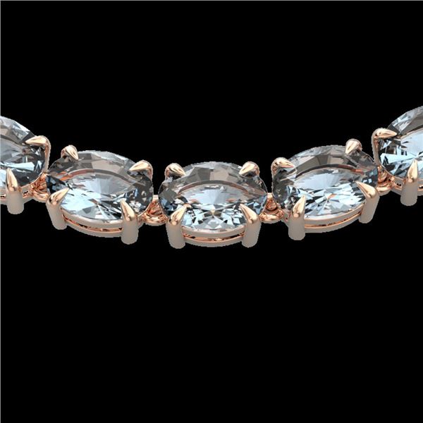 45 ctw Aquamarine Eternity Designer Necklace 14k Rose Gold - REF-418K5Y