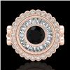 Image 2 : 2.03 ctw Fancy Black Diamond Engagment Art Deco Ring 18k Rose Gold - REF-203H6R