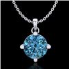 1 ctw Intense Blue Diamond Art Deco Stud Necklace 18k White Gold - REF-154M5G