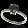 Image 2 : 2 ctw Black Diamond Designer Engagment Ring 18k White Gold - REF-83R6K