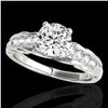 Image 1 : 1.2 ctw Certified Diamond Solitaire Ring 10k White Gold - REF-197W8H