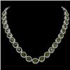 41.6 ctw Tourmaline & Diamond Micro Pave Halo Necklace 10k White Gold - REF-768R4K
