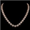 28.74 ctw Pear Cut Diamond Micro Pave Necklace 18K Rose Gold - REF-3951F8M