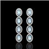 6.28 ctw Sky Topaz & Diamond Micro Pave Halo Earrings 10k White Gold - REF-143K6Y