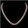 21.12 ctw Emerald Cut Diamond Micro Pave Necklace 18K Rose Gold - REF-2509G6W
