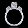 3 ctw VS/SI Diamond Art Deco 3 Stone Ring 18k White Gold - REF-649F3M