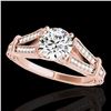 1.25 ctw Certified Diamond Solitaire Antique Ring 10k Rose Gold - REF-184G3W