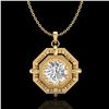 0.75 ctw VS/SI Diamond Art Deco Stud Necklace 18k Yellow Gold - REF-202F5M