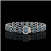 17.34 ctw London Topaz & Diamond Bracelet 14K White Gold - REF-236A4N