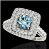 2.3 ctw SI Certified Fancy Blue Diamond Solitaire Halo Ring 10k White Gold - REF-190X9A