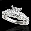 1.75 ctw VS/SI Certified Princess Diamond 3 Stone Ring 10k White Gold - REF-296K2Y