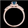 Image 2 : 1.33 ctw SI Certified Fancy Blue Diamond Solitaire Ring 10k Rose Gold - REF-128F2M