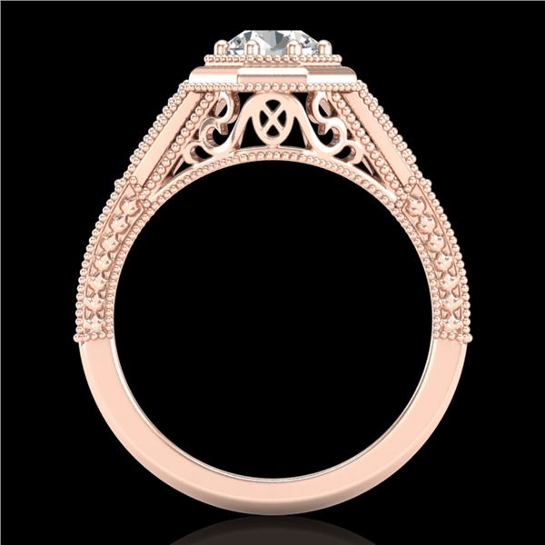 0.84 ctw VS/SI Diamond Solitaire Art Deco Ring 18k Rose Gold - REF-236G4W