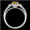 Image 2 : 1.25 ctw Certified SI/I Fancy Intense Yellow Diamond Ring 10k White Gold - REF-190X9A