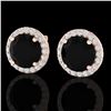4 ctw Black Diamond Certified Micro Pave Earrings 14k Rose Gold - REF-114Y9X