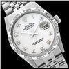 Rolex Men's Stainless Steel, QuickSet, Arabic Dial with Pyrimid Diam Bezel