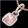 2.75 ctw Morganite & Micro VS/SI Diamond Necklace 14k Rose Gold - REF-76M4G