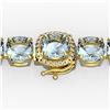 35 ctw Aquamarine & Micro VS/SI Diamond Bracelet 14k Yellow Gold - REF-304Y8X