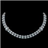 31.92 ctw Aquamarine & Diamond Necklace 14K White Gold - REF-454M5G