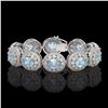 39.82 ctw Aquamarine & Diamond Victorian Bracelet 14K White Gold - REF-1218N2F