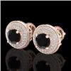 2.35 ctw Fancy Black Diamond Art Deco Stud Earrings 18k Rose Gold - REF-167A3N