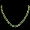 34.11 ctw Jade & Diamond Micro Pave Halo Necklace 10k Yellow Gold - REF-617Y6X