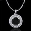 1.25 ctw Fancy Black Diamond Art Deco Stud Necklace 18k White Gold - REF-89M3G
