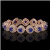 37.35 ctw Sapphire & Diamond Victorian Bracelet 14K Rose Gold - REF-870Y9X