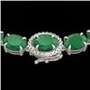 54.25 ctw Emerald & VS/SI Diamond Micro Pave Necklace 14k White Gold - REF-418R2K