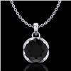 1.13 ctw Fancy Black Diamond Art Deco Stud Necklace 18k White Gold - REF-94M5G