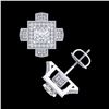 Image 3 : 1.73 ctw Princess VS/SI Diamond Micro Pave Stud Earrings 18k White Gold - REF-254H5R