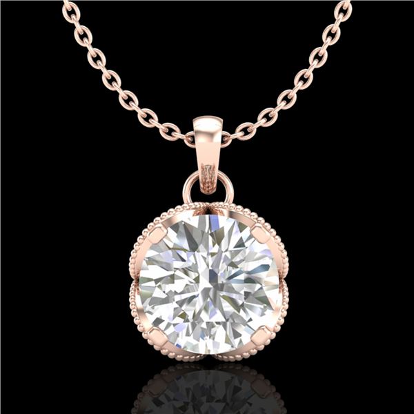 1.13 ctw VS/SI Diamond Solitaire Art Deco Stud Necklace 18k Rose Gold - REF-217G3W