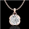 1.13 ctw VS/SI Diamond Solitaire Art Deco Stud Necklace 18k Rose Gold - REF-217G3W
