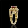 Image 3 : 2.69 ctw Certified Ruby & Diamond Victorian Ring 14K Yellow Gold - REF-103K3Y