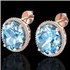 25 ctw Sky Blue Topaz & Micro VS/SI Diamond Earrings 14k Rose Gold - REF-121N8F