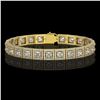 15.87 ctw Princess Cut Diamond Micro Pave Bracelet 18K Yellow Gold - REF-2171N9F