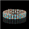 25.07 ctw Swiss Topaz & Diamond Bracelet 10K Rose Gold - REF-227N3F