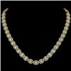 33.25 ctw Sky Topaz & Diamond Micro Pave Halo Necklace 10k Yellow Gold - REF-600Y2X