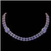 37.96 ctw Tanzanite & Diamond Necklace 14K Rose Gold - REF-527A3N