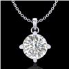 1 ctw VS/SI Diamond Solitaire Art Deco Stud Necklace 18k White Gold - REF-345N5F