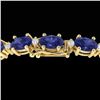 19.7 ctw Tanzanite & VS/SI Diamond Eternity Bracelet 10k Yellow Gold - REF-178X2A