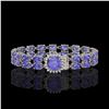 16.96 ctw Tanzanite & Diamond Bracelet 14K White Gold - REF-245X5A