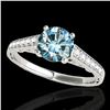1.35 ctw SI Certified Fancy Blue Diamond Solitaire Ring 10k White Gold - REF-117N3F