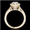 Image 2 : 1.5 ctw Certified Diamond Solitaire Halo Ring 10k Yellow Gold - REF-211N4F