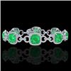 25 ctw Emerald & Micro VS/SI Diamond Certified Bracelet 14k White Gold - REF-457Y3X