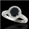 2.15 ctw Certified VS Black Diamond Solitaire Halo Ring 10k White Gold - REF-72K8Y
