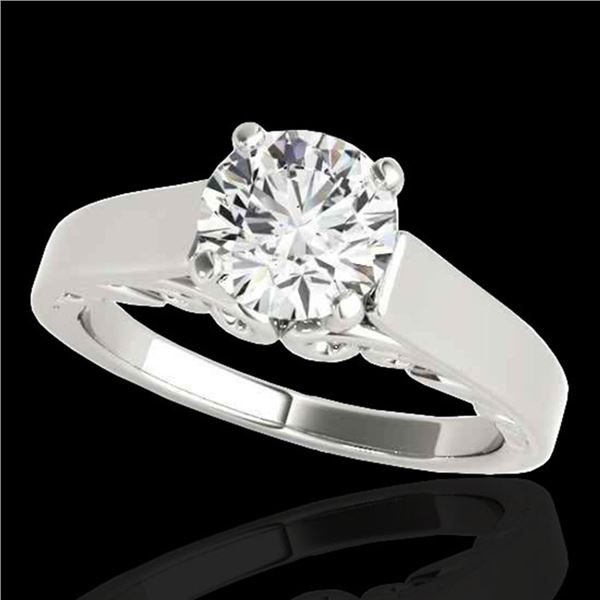 1.25 ctw Certified Diamond Solitaire Ring 10k White Gold - REF-238W6H