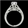 Image 2 : 1.25 ctw Certified Diamond Solitaire Ring 10k White Gold - REF-238W6H