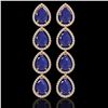 16.01 ctw Sapphire & Diamond Micro Pave Halo Earrings 10k Rose Gold - REF-180X2A